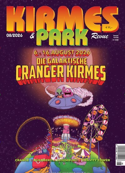 Titelbild der Ausgabe 8/2026 von Kirmes & Park Revue. Diese Zeitschrift und viele weitere Freizeit-Fachmagazine und Hobby-Fachzeitschriften als Abo oder epaper bei United Kiosk online kaufen.