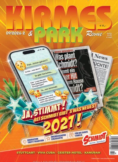 Titelbild der Ausgabe 10/2026 von Kirmes & Park Revue. Diese Zeitschrift und viele weitere Freizeit-Fachmagazine und Hobby-Fachzeitschriften als Abo oder epaper bei United Kiosk online kaufen.