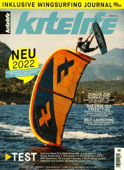 Titelbild der Ausgabe 1/2022 von kitelife. Diese Zeitschrift und viele weitere Sportmagazine als Abo oder epaper bei United Kiosk online kaufen.
