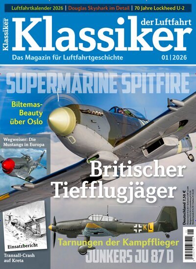 Titelbild der Ausgabe 1/2026 von Klassiker der Luftfahrt. Diese Zeitschrift und viele weitere Reisemagazine, Freizeitmagazine und Wissensmagazine als Abo oder epaper bei United Kiosk online kaufen.