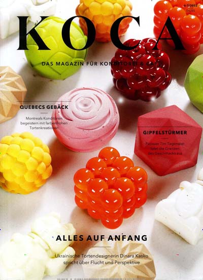 Titelbild der Ausgabe 6/2022 von KOCA - Das Magazin für Konditorei & Cafe. Diese Zeitschrift und viele weitere Gastronomiezeitschriften, Fashionmagazine, Beautymagazine als Abo oder epaper bei United Kiosk online kaufen.