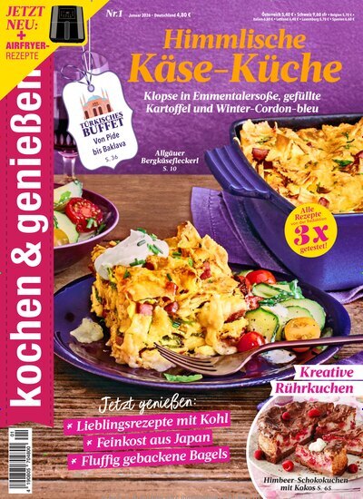 Titelbild der Ausgabe 1/2026 von kochen & genießen. Diese Zeitschrift und viele weitere Kochzeitschriften und Backzeitschriften als Abo oder epaper bei United Kiosk online kaufen.
