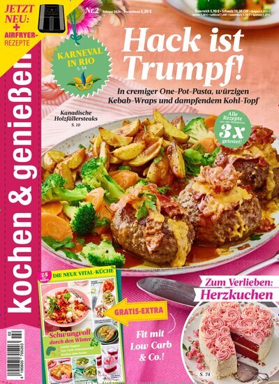 Titelbild der Ausgabe 2/2026 von kochen & genießen. Diese Zeitschrift und viele weitere Kochzeitschriften und Backzeitschriften als Abo oder epaper bei United Kiosk online kaufen.