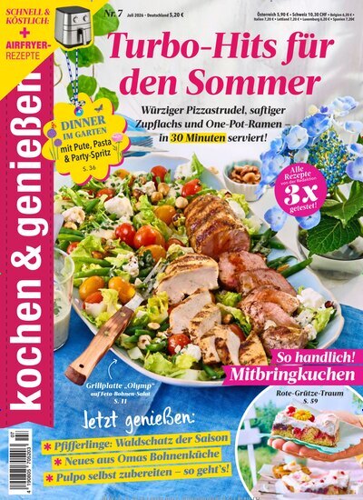 Titelbild der Ausgabe 7/2026 von kochen & genießen. Diese Zeitschrift und viele weitere Kochzeitschriften und Backzeitschriften als Abo oder epaper bei United Kiosk online kaufen.