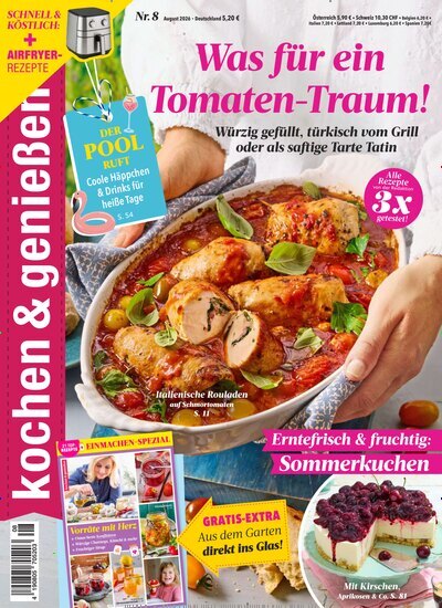 Titelbild der Ausgabe 8/2026 von kochen & genießen. Diese Zeitschrift und viele weitere Kochzeitschriften und Backzeitschriften als Abo oder epaper bei United Kiosk online kaufen.