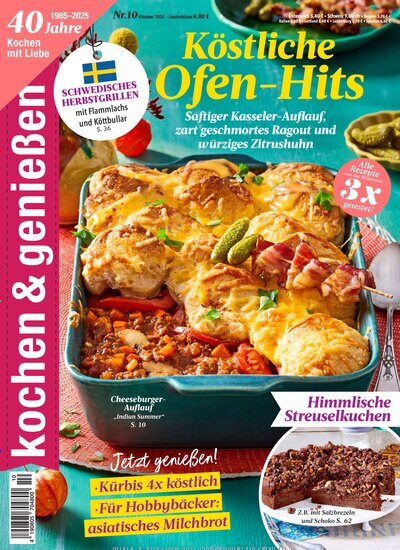 Titelbild der Ausgabe 10/2025 von kochen & genießen. Diese Zeitschrift und viele weitere Kochzeitschriften und Backzeitschriften als Abo oder epaper bei United Kiosk online kaufen.