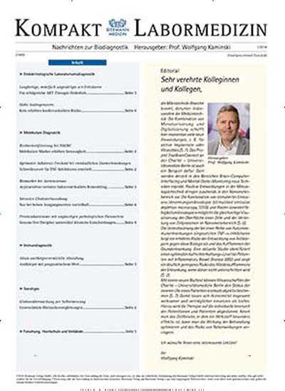 Titelbild der Ausgabe 1/2019 von Kompakt Labormedizin. Diese Zeitschrift und viele weitere Pflegezeitschriften und medizinische Fachzeitschriften als Abo oder epaper bei United Kiosk online kaufen.