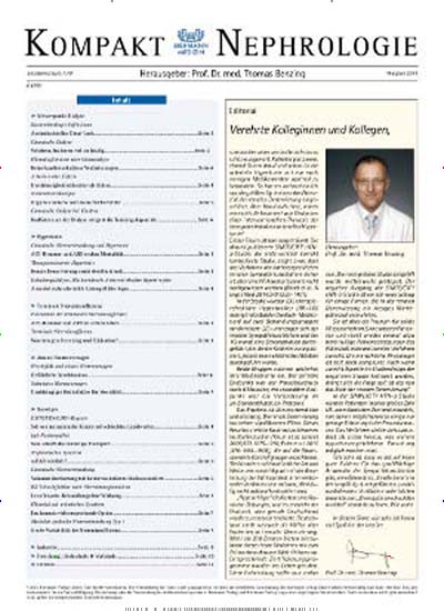 Kompakt Nephrologie aktuelles Titelbild Ausgabe 1/2019 Aktuelles Titelbild von Kompakt Nephrologie. Entdecken Sie jetzt die Ausgabe 1/2019. Lesen Sie gerne Pflegezeitschriften und medizinische Fachzeitschriften? Dann empfehlen wir Ihnen Kompakt Nephrologie als Abo oder Geschenkabo.