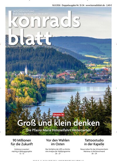 Titelbild der Ausgabe 33/2026 von Konradsblatt. Diese Zeitschrift und viele weitere Zeitungsabos als Abo oder epaper bei United Kiosk online kaufen.