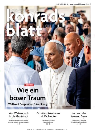 Titelbild der Ausgabe 43/2026 von Konradsblatt. Diese Zeitschrift und viele weitere Zeitungsabos als Abo oder epaper bei United Kiosk online kaufen.