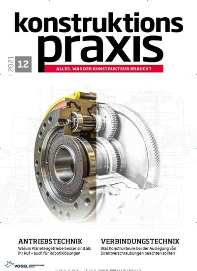 Titelbild der Ausgabe 12/2021 von konstruktionspraxis. Diese Zeitschrift und viele weitere Industriemagazine und Handwerkmagazine als Abo oder epaper bei United Kiosk online kaufen.