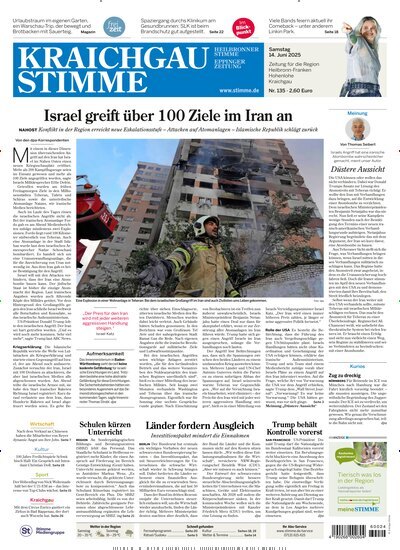 Titelbild der Ausgabe 135/2025 von Kraichgau Stimme. Diese Zeitschrift und viele weitere Zeitungsabos als Abo oder epaper bei United Kiosk online kaufen.