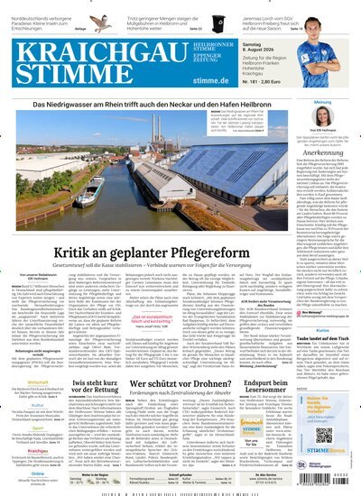 Titelbild der Ausgabe 181/2026 von Kraichgau Stimme. Diese Zeitschrift und viele weitere Zeitungsabos als Abo oder epaper bei United Kiosk online kaufen.