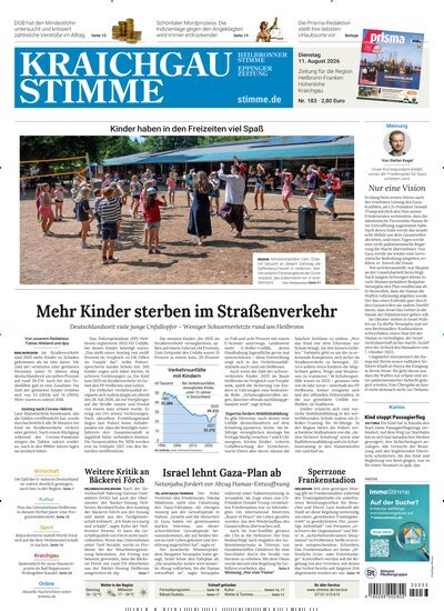 Titelbild der Ausgabe 183/2026 von Kraichgau Stimme. Diese Zeitschrift und viele weitere Zeitungsabos als Abo oder epaper bei United Kiosk online kaufen.