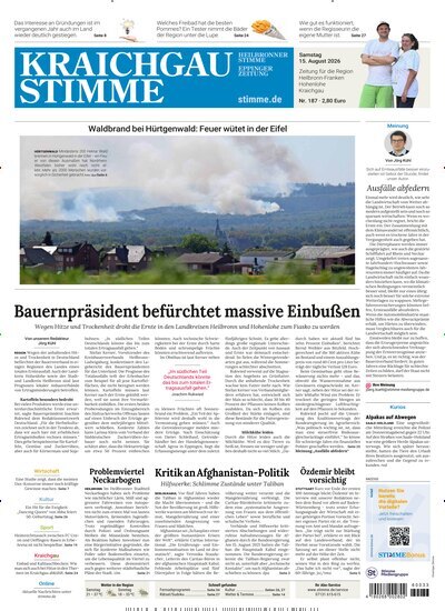 Titelbild der Ausgabe 187/2026 von Kraichgau Stimme. Diese Zeitschrift und viele weitere Zeitungsabos als Abo oder epaper bei United Kiosk online kaufen.