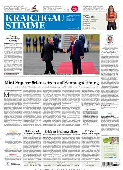 Titelbild der Ausgabe 188/2025 von Kraichgau Stimme. Diese Zeitschrift und viele weitere Zeitungsabos als Abo oder epaper bei United Kiosk online kaufen.
