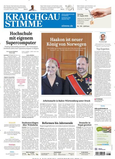 Titelbild der Ausgabe 199/2026 von Kraichgau Stimme. Diese Zeitschrift und viele weitere Zeitungsabos als Abo oder epaper bei United Kiosk online kaufen.