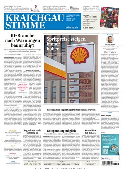 Titelbild der Ausgabe 213/2026 von Kraichgau Stimme. Diese Zeitschrift und viele weitere Zeitungsabos als Abo oder epaper bei United Kiosk online kaufen.