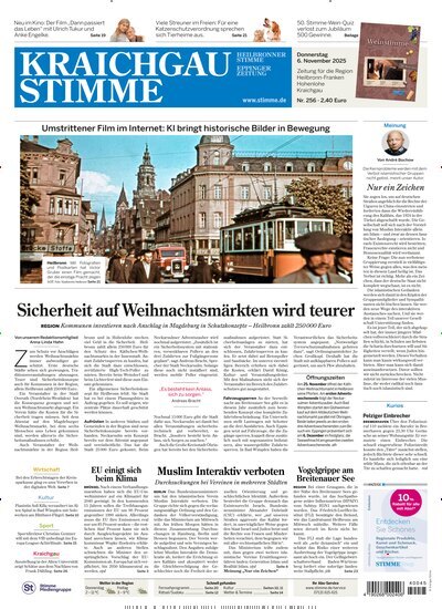Titelbild der Ausgabe 256/2025 von Kraichgau Stimme. Diese Zeitschrift und viele weitere Zeitungsabos als Abo oder epaper bei United Kiosk online kaufen.