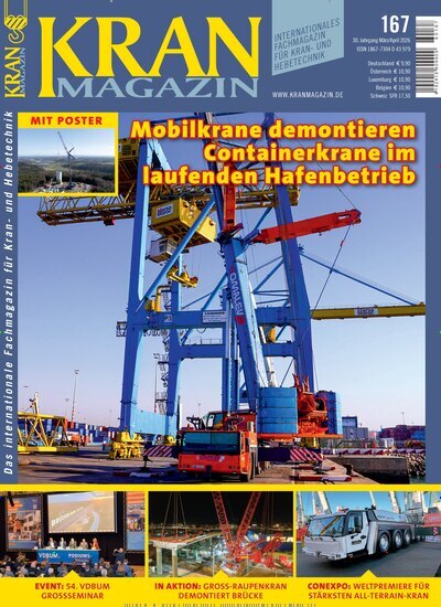 Titelbild der Ausgabe 167/2026 von Kran Magazin. Diese Zeitschrift und viele weitere Automagazine und Motorradzeitschriften als Abo oder epaper bei United Kiosk online kaufen.