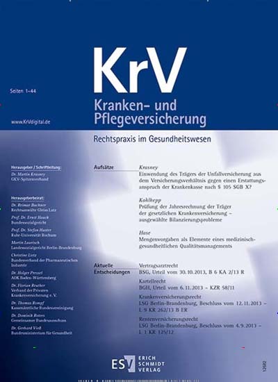 Titelbild der Ausgabe 1/2020 von Kranken- und Pflegeversicherung. Diese Zeitschrift und viele weitere Pflegezeitschriften und medizinische Fachzeitschriften als Abo oder epaper bei United Kiosk online kaufen.