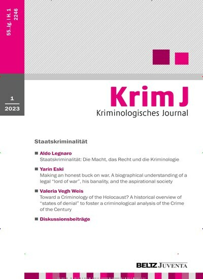Titelbild der Ausgabe 1/2023 von KrimJ Kriminologisches Journal. Diese Zeitschrift und viele weitere Jurazeitschriften und Zeitschriften für Verwaltung als Abo oder epaper bei United Kiosk online kaufen.