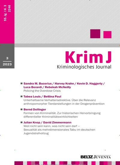 Titelbild der Ausgabe 3/2023 von KrimJ Kriminologisches Journal. Diese Zeitschrift und viele weitere Jurazeitschriften und Zeitschriften für Verwaltung als Abo oder epaper bei United Kiosk online kaufen.