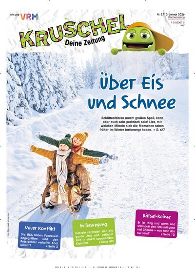 Titelbild der Ausgabe 2/2026 von Kruschel - Deine Zeitung. Diese Zeitschrift und viele weitere Jugendzeitschriften und Kinderzeitschriften als Abo oder epaper bei United Kiosk online kaufen.