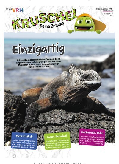 Titelbild der Ausgabe 3/2026 von Kruschel - Deine Zeitung. Diese Zeitschrift und viele weitere Jugendzeitschriften und Kinderzeitschriften als Abo oder epaper bei United Kiosk online kaufen.