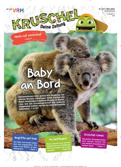 Titelbild der Ausgabe 10/2026 von Kruschel - Deine Zeitung. Diese Zeitschrift und viele weitere Jugendzeitschriften und Kinderzeitschriften als Abo oder epaper bei United Kiosk online kaufen.