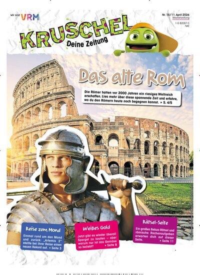 Titelbild der Ausgabe 15/2026 von Kruschel - Deine Zeitung. Diese Zeitschrift und viele weitere Jugendzeitschriften und Kinderzeitschriften als Abo oder epaper bei United Kiosk online kaufen.