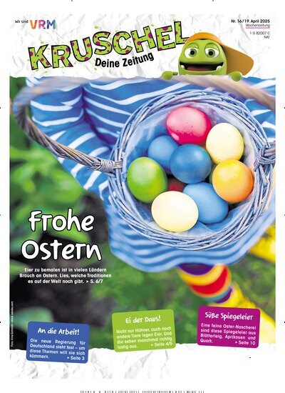 Titelbild der Ausgabe 16/2025 von Kruschel - Deine Zeitung. Diese Zeitschrift und viele weitere Jugendzeitschriften und Kinderzeitschriften als Abo oder epaper bei United Kiosk online kaufen.