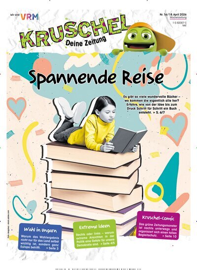 Titelbild der Ausgabe 16/2026 von Kruschel - Deine Zeitung. Diese Zeitschrift und viele weitere Jugendzeitschriften und Kinderzeitschriften als Abo oder epaper bei United Kiosk online kaufen.