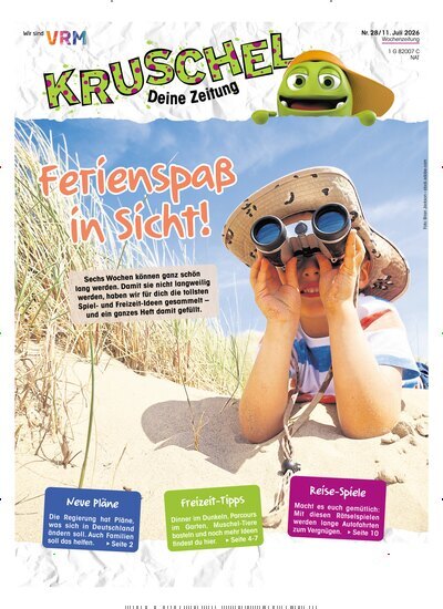 Titelbild der Ausgabe 28/2026 von Kruschel - Deine Zeitung. Diese Zeitschrift und viele weitere Jugendzeitschriften und Kinderzeitschriften als Abo oder epaper bei United Kiosk online kaufen.