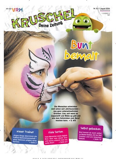 Titelbild der Ausgabe 31/2026 von Kruschel - Deine Zeitung. Diese Zeitschrift und viele weitere Jugendzeitschriften und Kinderzeitschriften als Abo oder epaper bei United Kiosk online kaufen.