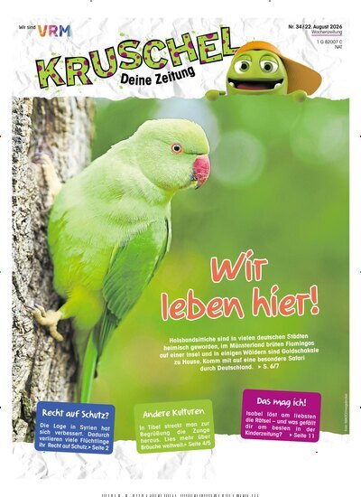 Titelbild der Ausgabe 34/2026 von Kruschel - Deine Zeitung. Diese Zeitschrift und viele weitere Jugendzeitschriften und Kinderzeitschriften als Abo oder epaper bei United Kiosk online kaufen.