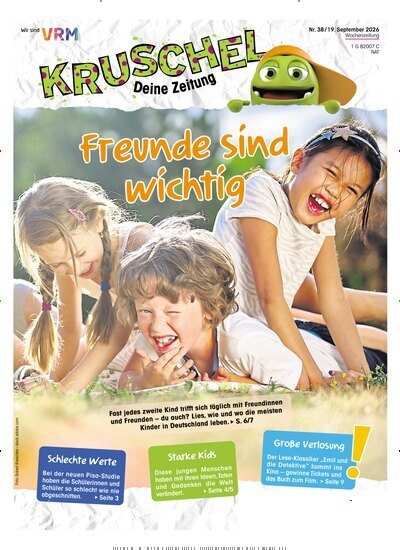 Titelbild der Ausgabe 38/2026 von Kruschel - Deine Zeitung. Diese Zeitschrift und viele weitere Jugendzeitschriften und Kinderzeitschriften als Abo oder epaper bei United Kiosk online kaufen.