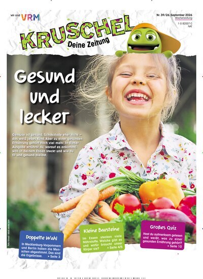 Titelbild der Ausgabe 39/2026 von Kruschel - Deine Zeitung. Diese Zeitschrift und viele weitere Jugendzeitschriften und Kinderzeitschriften als Abo oder epaper bei United Kiosk online kaufen.