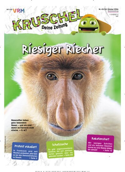 Titelbild der Ausgabe 43/2026 von Kruschel - Deine Zeitung. Diese Zeitschrift und viele weitere Jugendzeitschriften und Kinderzeitschriften als Abo oder epaper bei United Kiosk online kaufen.