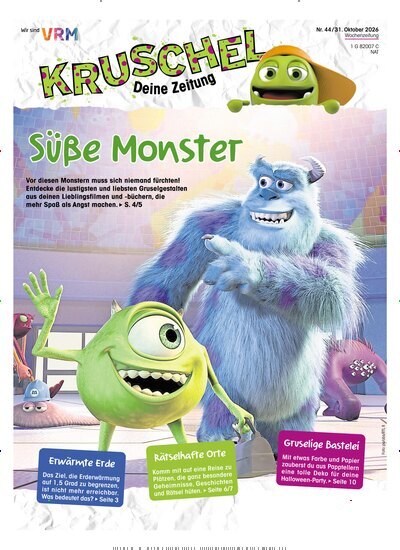 Titelbild der Ausgabe 44/2026 von Kruschel - Deine Zeitung. Diese Zeitschrift und viele weitere Jugendzeitschriften und Kinderzeitschriften als Abo oder epaper bei United Kiosk online kaufen.