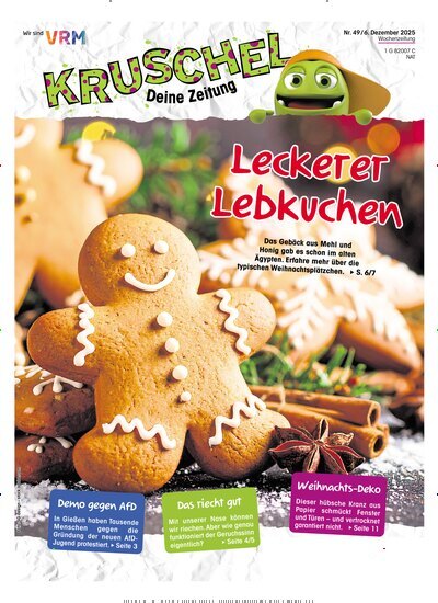 Titelbild der Ausgabe 49/2025 von Kruschel - Deine Zeitung. Diese Zeitschrift und viele weitere Jugendzeitschriften und Kinderzeitschriften als Abo oder epaper bei United Kiosk online kaufen.