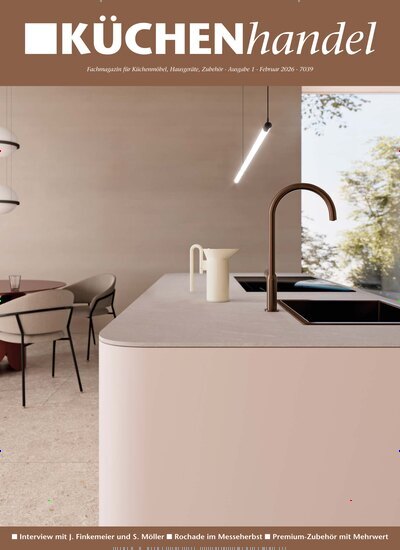 Titelbild der Ausgabe 1/2026 von KÜCHENhandel. Diese Zeitschrift und viele weitere Architekturzeitschriften und Bauzeitschriften als Abo oder epaper bei United Kiosk online kaufen.
