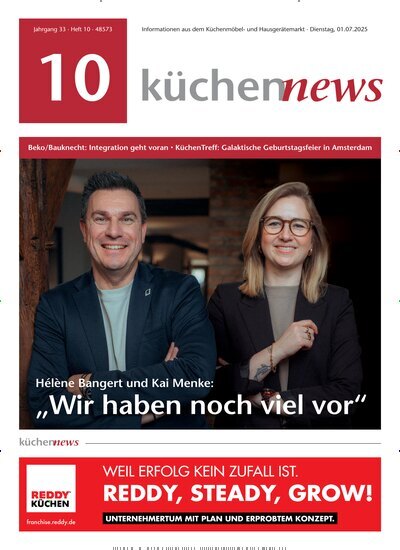 Titelbild der Ausgabe 10/2025 von KüchenNews. Diese Zeitschrift und viele weitere Architekturzeitschriften und Bauzeitschriften als Abo oder epaper bei United Kiosk online kaufen.