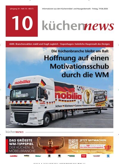 Titelbild der Ausgabe 10/2026 von KüchenNews. Diese Zeitschrift und viele weitere Architekturzeitschriften und Bauzeitschriften als Abo oder epaper bei United Kiosk online kaufen.