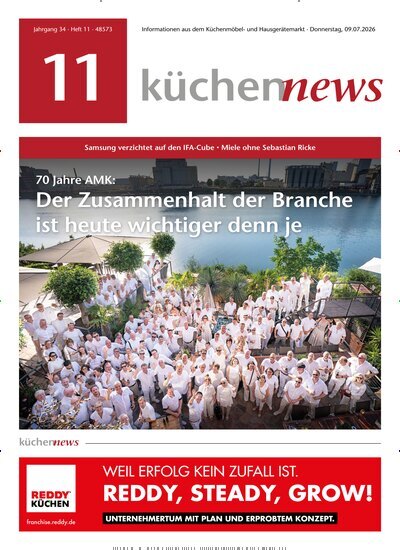 Titelbild der Ausgabe 11/2026 von KüchenNews. Diese Zeitschrift und viele weitere Architekturzeitschriften und Bauzeitschriften als Abo oder epaper bei United Kiosk online kaufen.