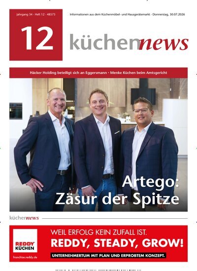 Titelbild der Ausgabe 12/2026 von KüchenNews. Diese Zeitschrift und viele weitere Architekturzeitschriften und Bauzeitschriften als Abo oder epaper bei United Kiosk online kaufen.