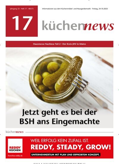Titelbild der Ausgabe 17/2025 von KüchenNews. Diese Zeitschrift und viele weitere Architekturzeitschriften und Bauzeitschriften als Abo oder epaper bei United Kiosk online kaufen.