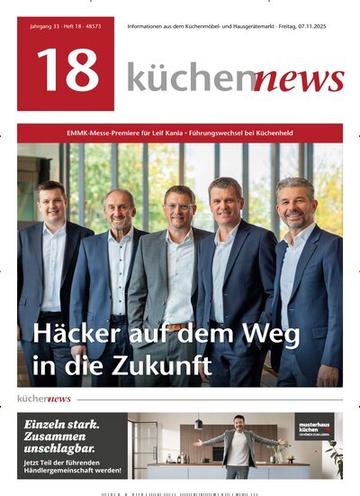 Titelbild der Ausgabe 18/2025 von KüchenNews. Diese Zeitschrift und viele weitere Architekturzeitschriften und Bauzeitschriften als Abo oder epaper bei United Kiosk online kaufen.