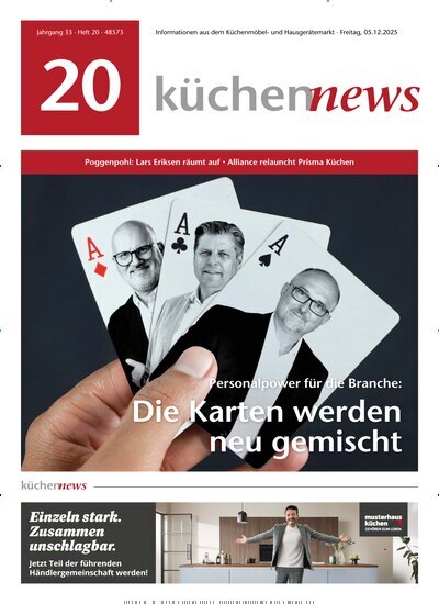 Titelbild der Ausgabe 20/2025 von KüchenNews. Diese Zeitschrift und viele weitere Architekturzeitschriften und Bauzeitschriften als Abo oder epaper bei United Kiosk online kaufen.