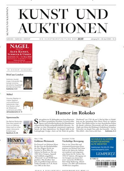 Titelbild der Ausgabe 8/2026 von Kunst und Auktionen. Diese Zeitschrift und viele weitere Reisemagazine, Freizeitmagazine und Wissensmagazine als Abo oder epaper bei United Kiosk online kaufen.